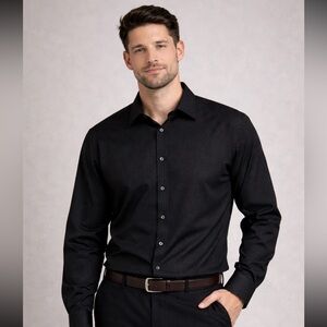 Merona Black Geometric Print Button-Down Shirt — Size XL